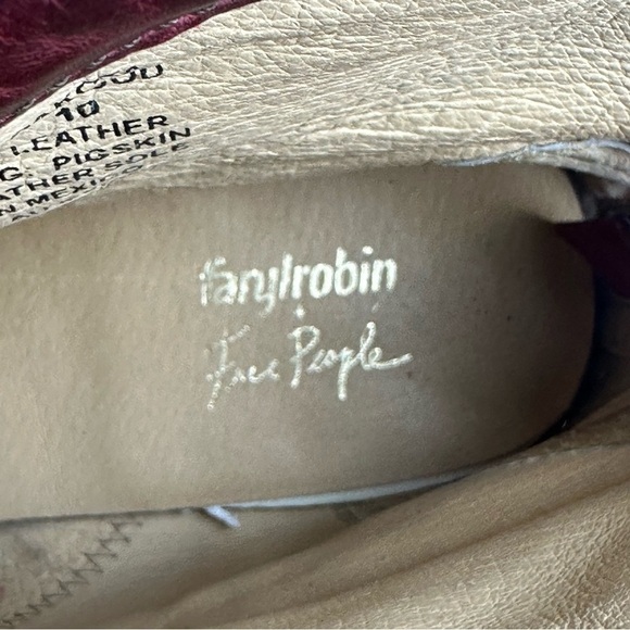 Free People Faryl Robin Dakota Ankle Boot 10 Oxblood Distressed Leather Zip Up - Picture 7 of 9